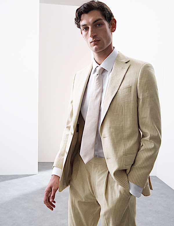 Tailored Fit Linen Rich Suit - CA