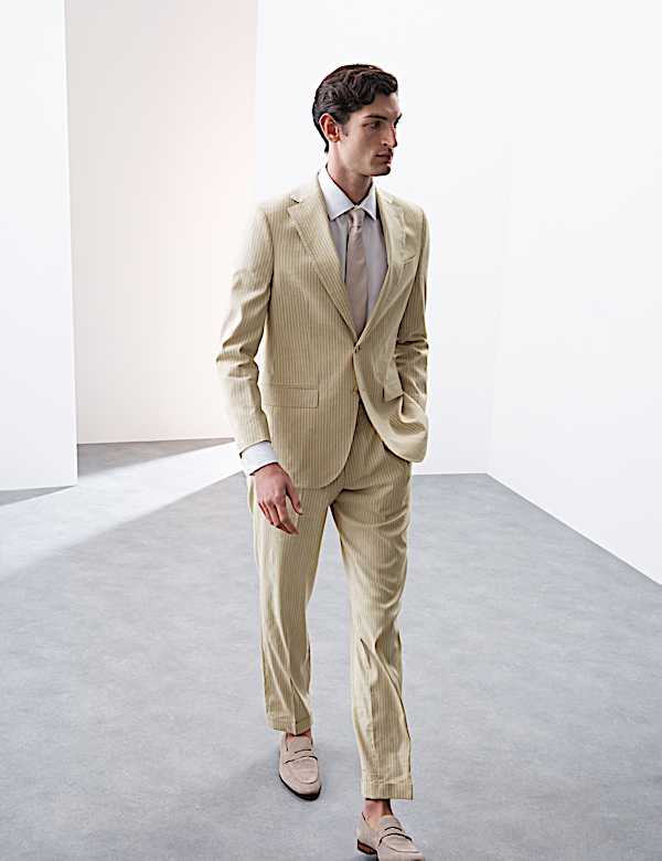 Tailored Fit Linen Rich Suit - CA
