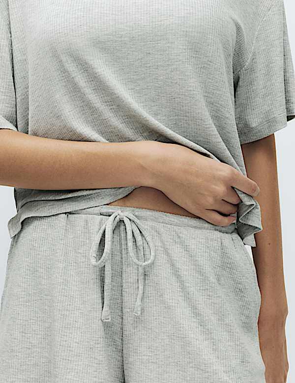 Ensemble haut de pyjama caraco en modal c&ocirc;tel&eacute; - CH