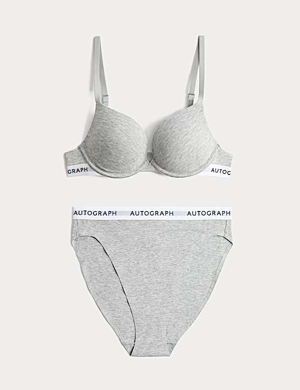 Lille Cotton Rich Wired Push-Up Plunge Bra Set A-E - PT