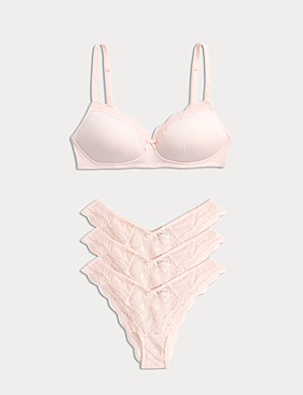 Jasmine Lace Non Wired Full Cup Bra Set A-E - BN