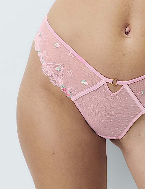 Leah Embroidery Wired Demi Cup Bra Set F+ - AL