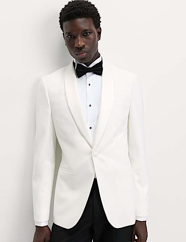 חליפה בגזרה רגילה בדוגמת עור כריש - IL