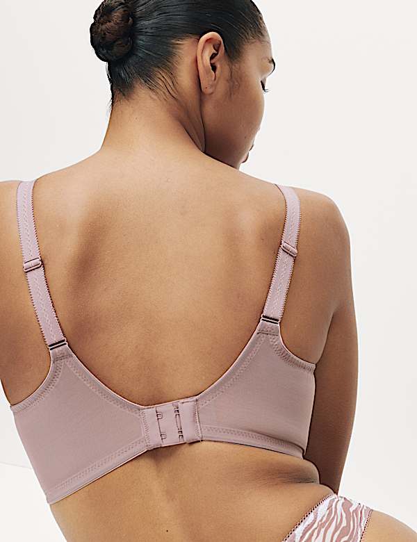 Printed Mesh Wired Extra Support Bra Set F+ - GR