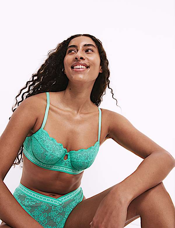 Cleo Lace Wired Balcony Bra Set A-E - ID