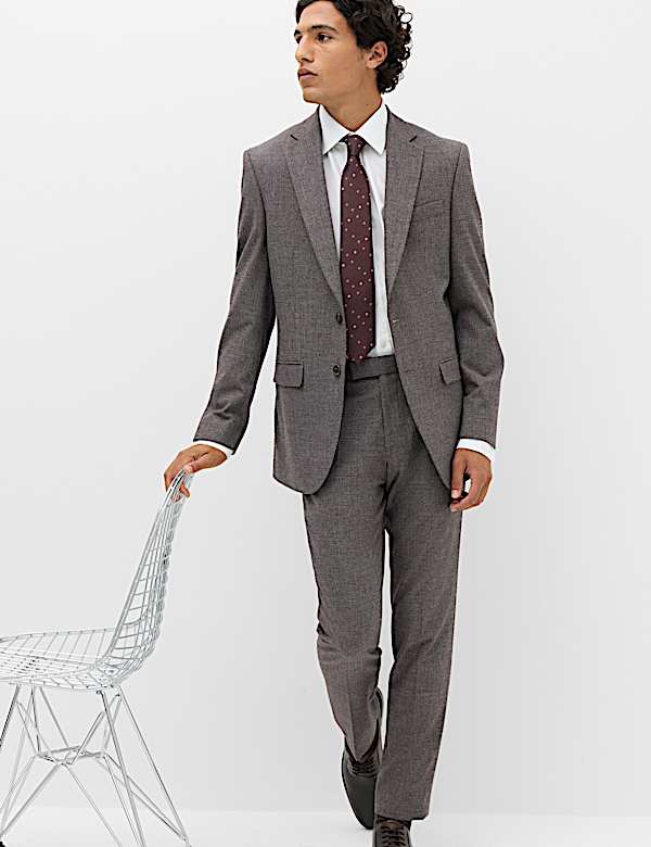 2 Piece Tailored Fit Micro Check Suit - KR