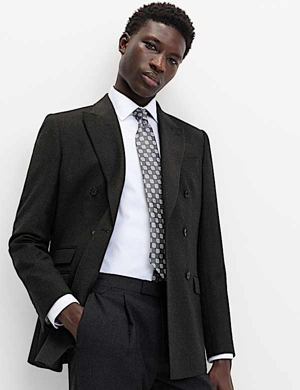 חליפה מפלנל צמר טהור בגזרה ישרה - IL