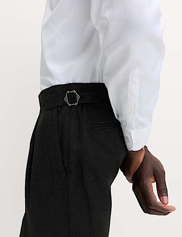 חליפה מפלנל צמר טהור בגזרה ישרה - IL