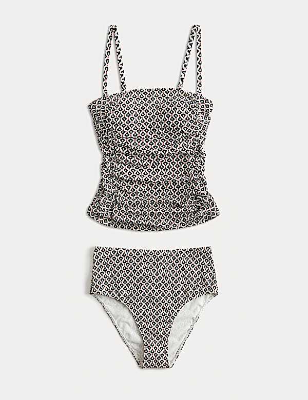 טנקיני בהדפס עם חיטוב בטן וכיווצים - IL