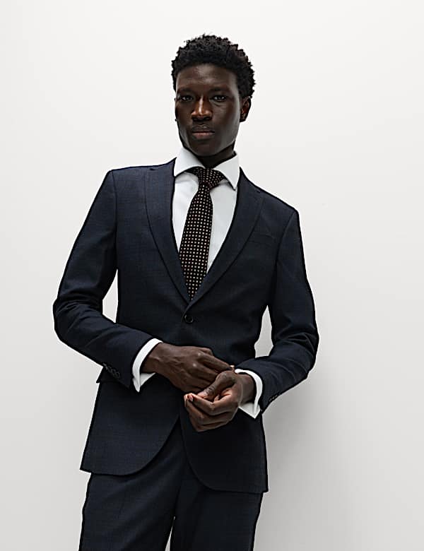 Skinny Fit Check Suit - DK