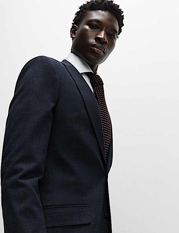 Skinny Fit Check Suit - DK