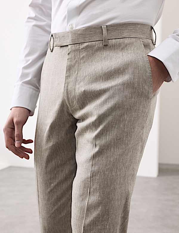 3 Piece Tailored Fit Italian Performance Linen Blend Suit - GR