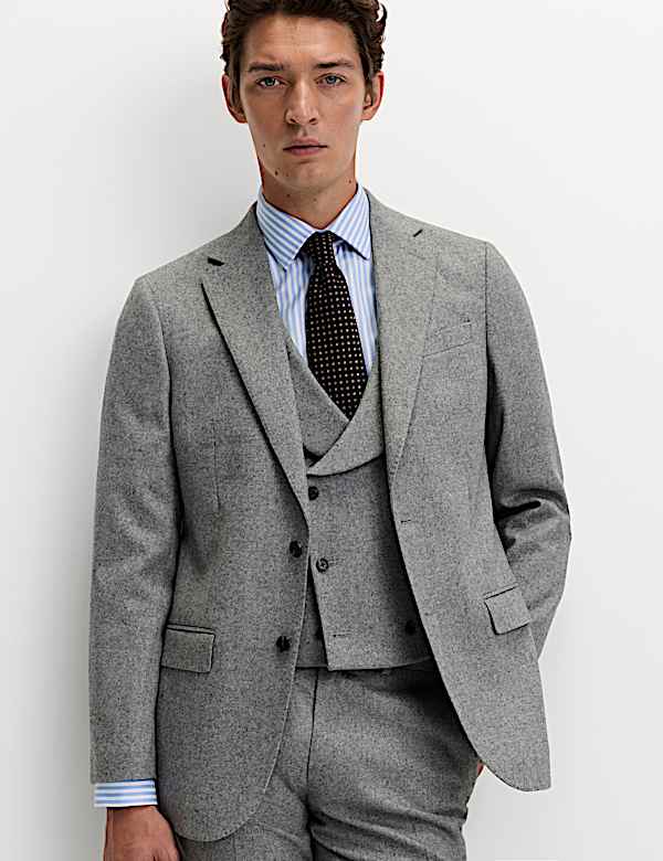 Tailored Fit Wool Rich Tweed Suit - GR