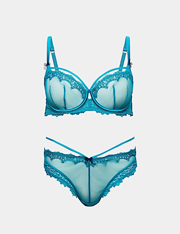 Magda Embroidery Wired Balcony Bra Set A-E - JE