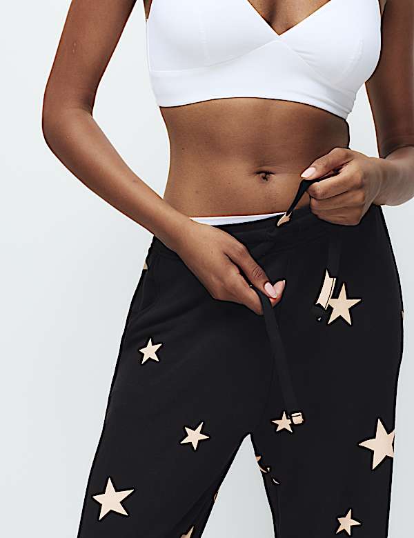 Star Print Crew Neck Long Sleeve Pyjama Set - BE