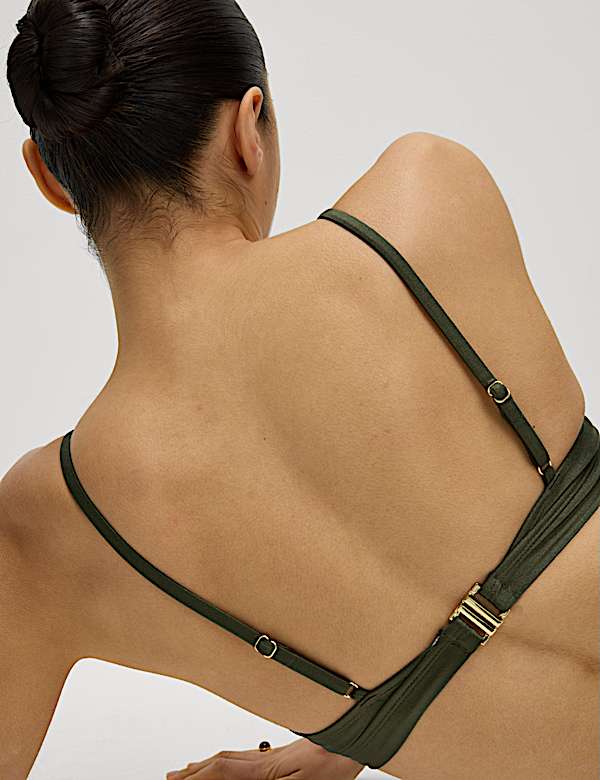 Padded Trim Detail Plunge Bikini Set - JP