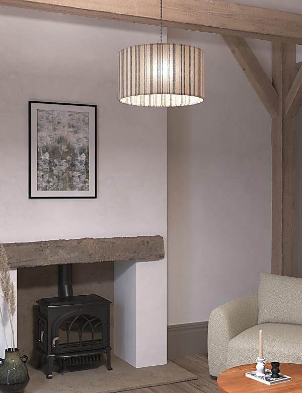 Noah Hessian Striped Lamp Shade - AT