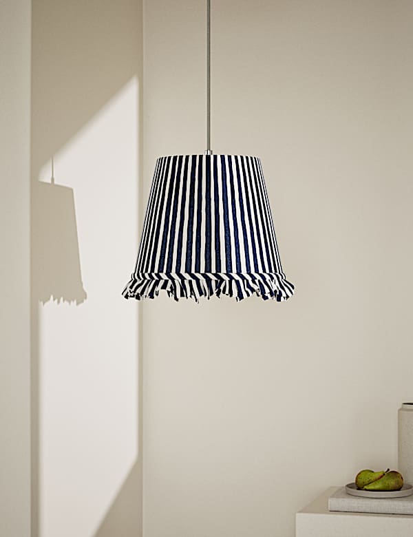 Watercolour Stripe Ruffle Edge Lamp Shade - GR