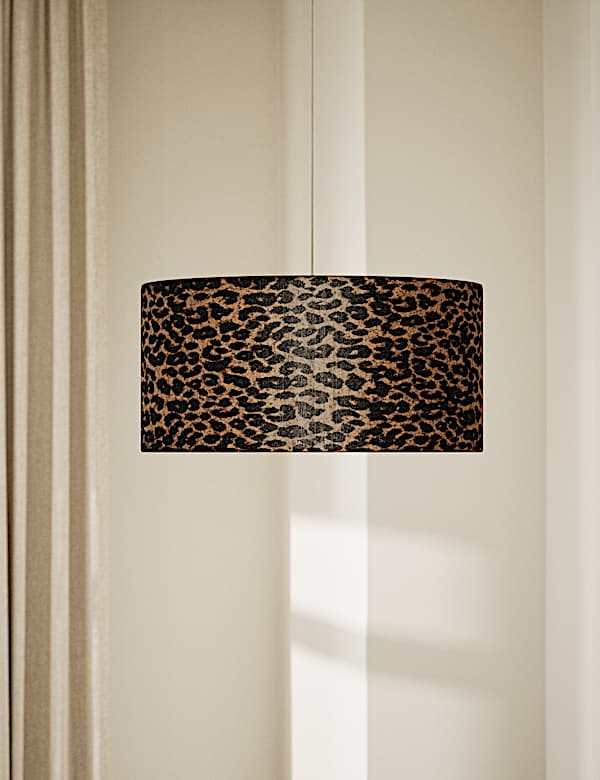 Velvet Leopard Print Drum Shade - DK
