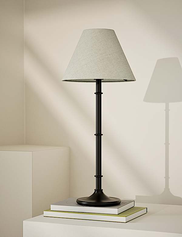 Metal Ribbed Table Lamp - SK