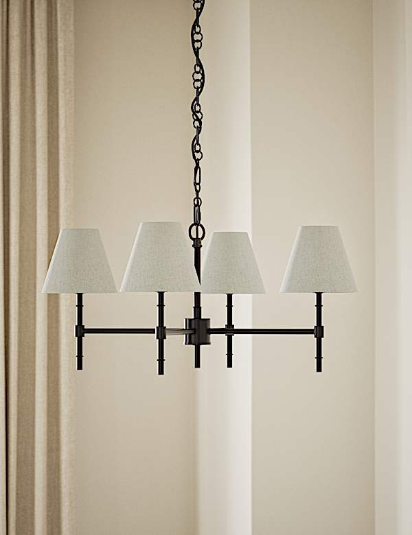 Metal Ribbed Multi-Shade Chandelier - SK