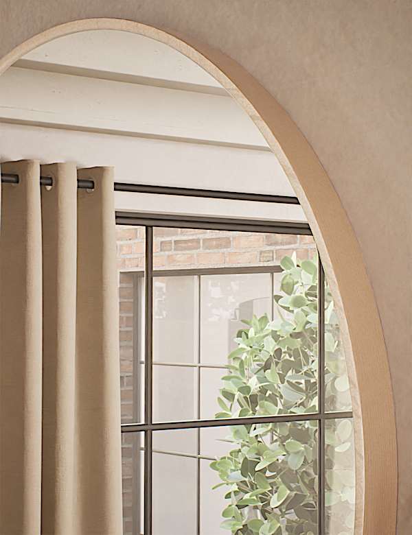 Large Round Pine Wall Mirror - GR