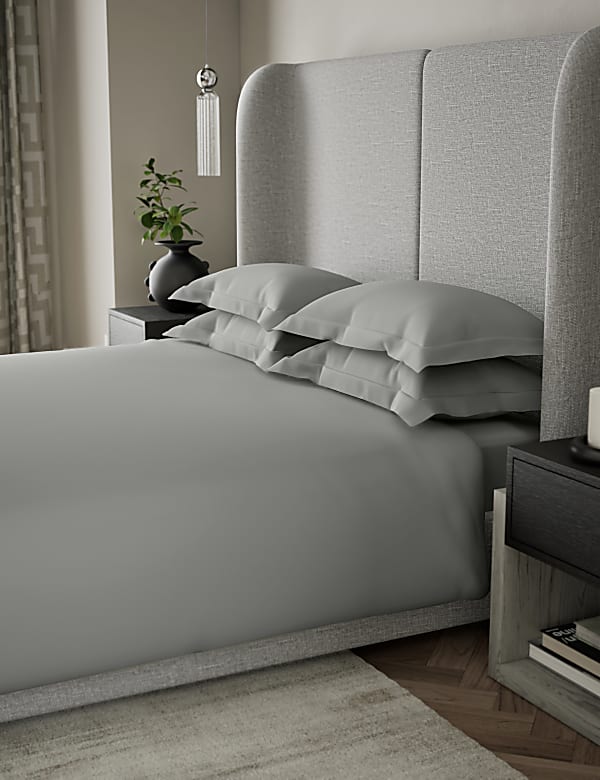 Pack de 2 fundas de almohada con borde Oxford en sat&eacute;n de algod&oacute;n de 500 hilos  - US