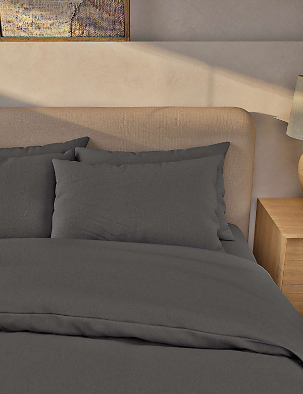 2pk Pure Brushed Cotton Pillowcases - GR