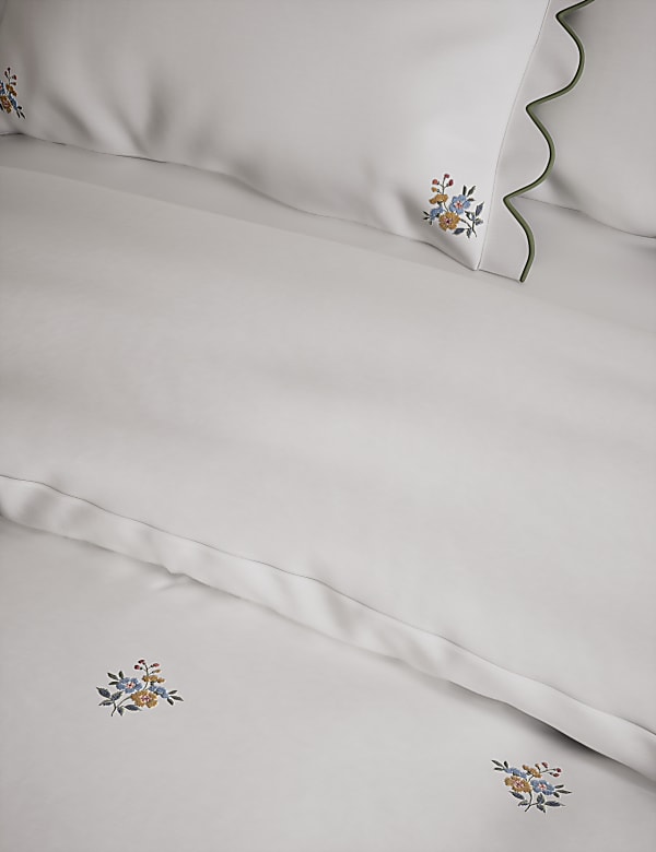 Pure Cotton Floral Embroidered Bedding Set - CH
