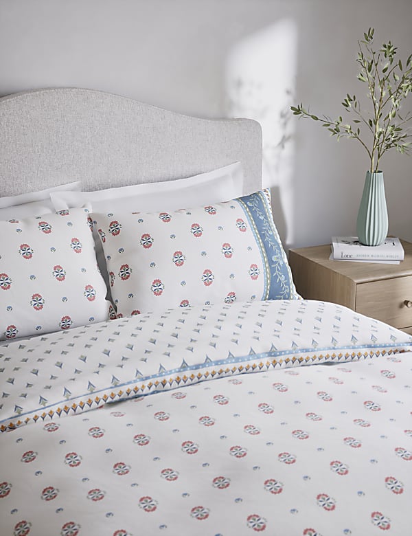 Σετ κλινοσκεπάσματα με γεωμετρικό σχέδιο από σύμμεικτο βαμβάκι - GR