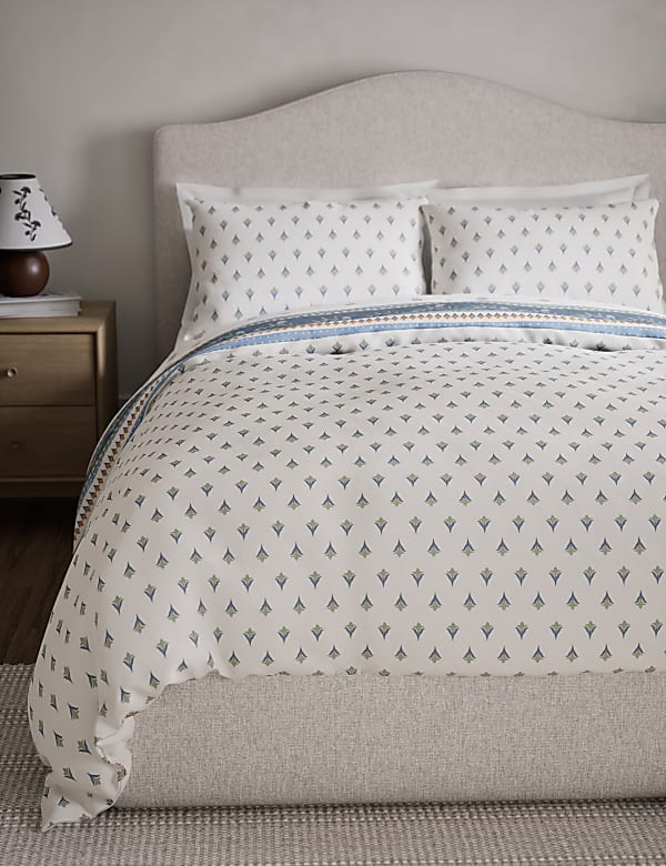 Σετ κλινοσκεπάσματα με γεωμετρικό σχέδιο από σύμμεικτο βαμβάκι - GR