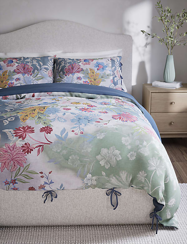 Pure Cotton Spliced Floral Bedding Set - HK