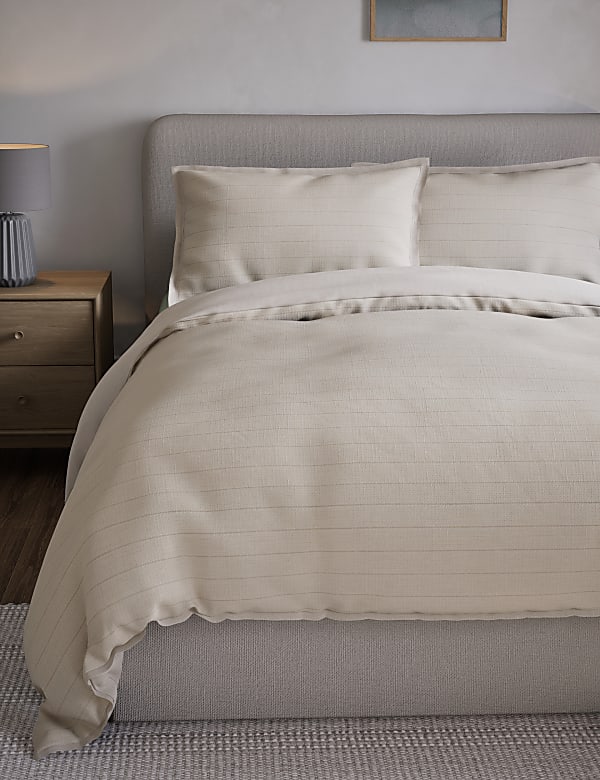 Cotton Rich Ribbed Striped Bedding Set - AT