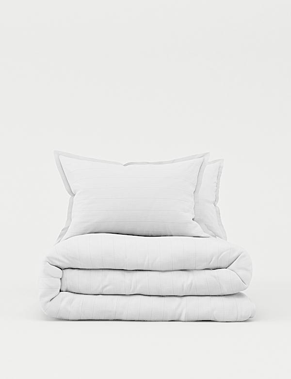 Parure de lit en coton côtelé à rayures - CH