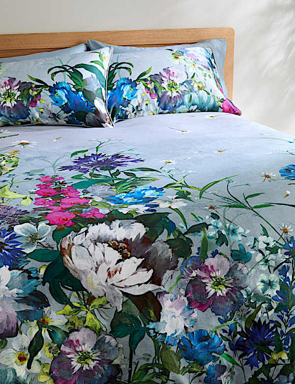 Sateen Wild Meadow Grey Bedding Set - VN