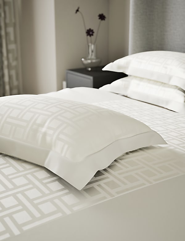 2pk Geometric Sateen Jacquard Oxford Pillowcases - SE