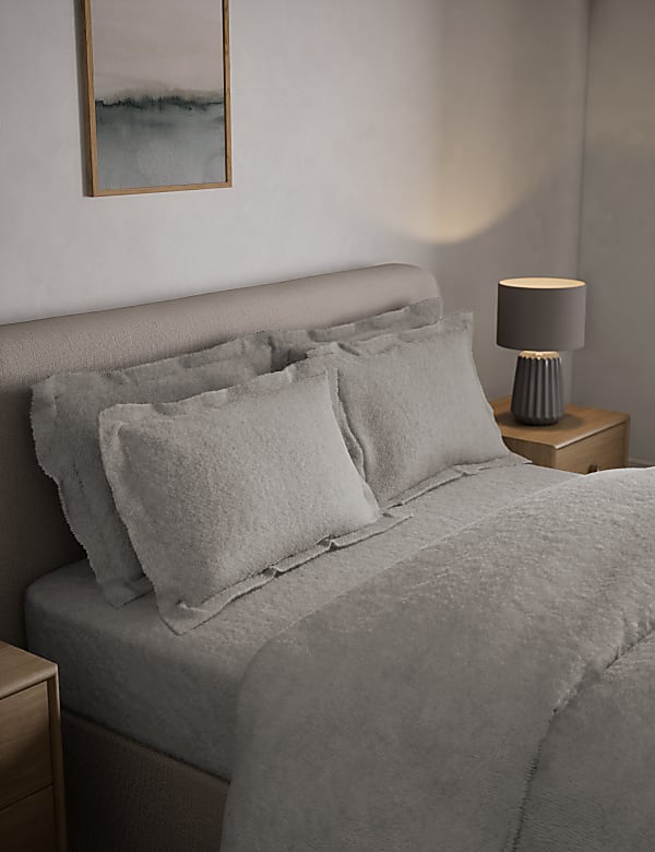 2pk Teddy Fleece Oxford Pillowcases - NO