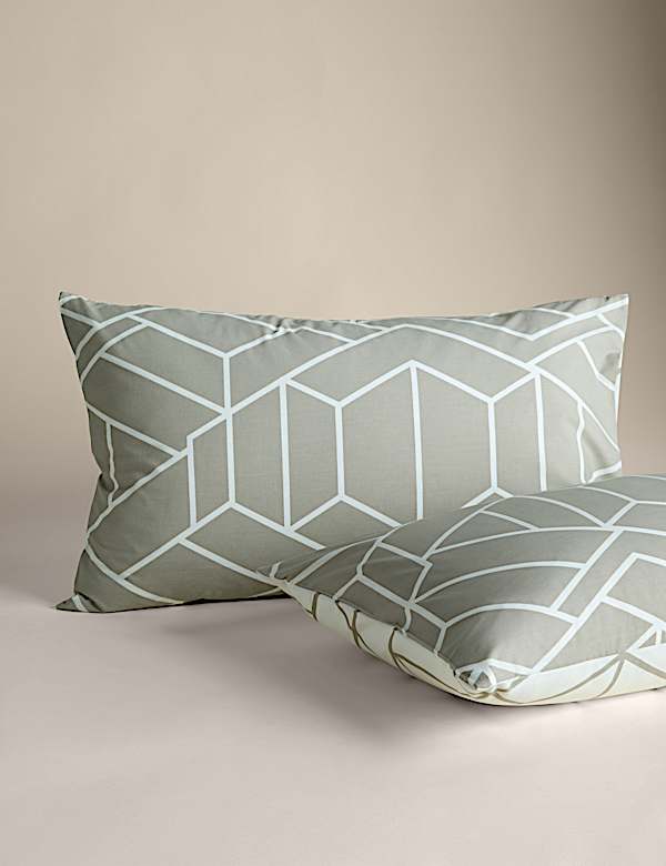 Cotton Blend Geometric Bedding Set - US