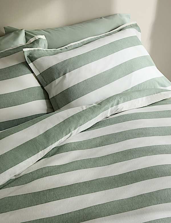 Linen Blend Striped Bedding Set - VN