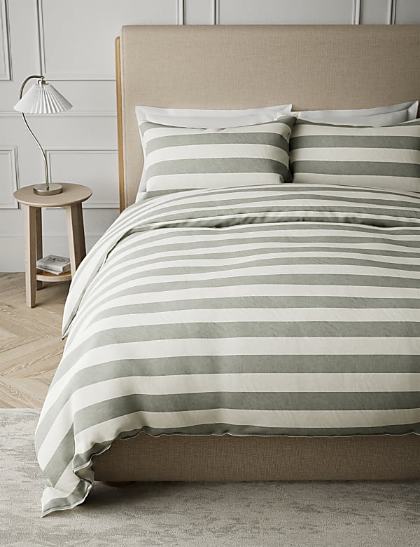 Ropa de cama de rayas con lino - ES