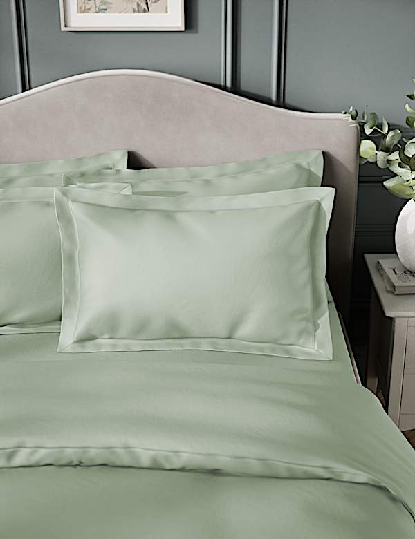 2pk Egyptian Cotton Sateen 400 Thread Count Oxford Pillowcases - US