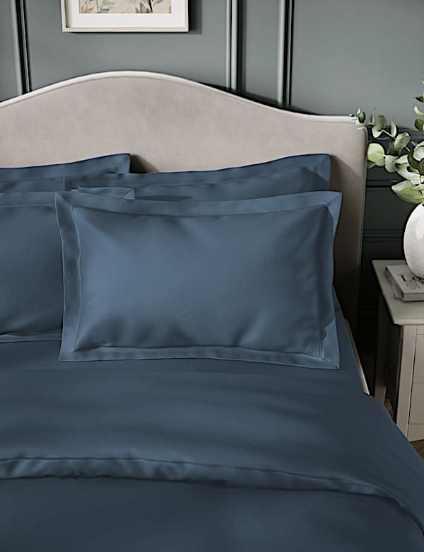 2 Pack Egyptian Cotton Sateen 400 Thread Count Oxford Pillowcases - LU