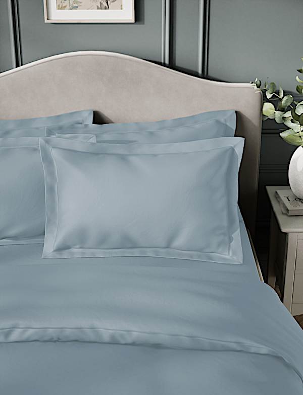 2 Pack Egyptian Cotton Sateen 400 Thread Count Oxford Pillowcases - CA
