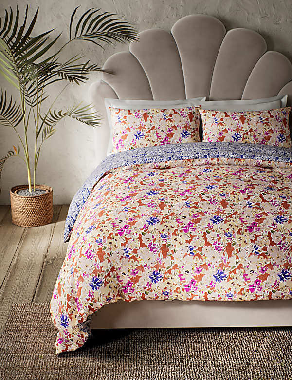 Comfortably Cool Lyocell Rich Floral Ikat Bedding Set - SE