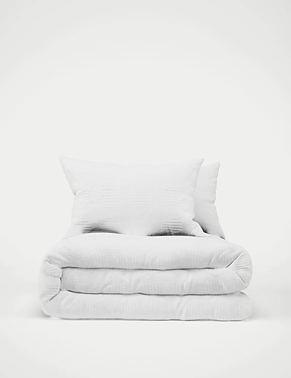 Pure Cotton Geometric Jacquard Bedding Set - ID