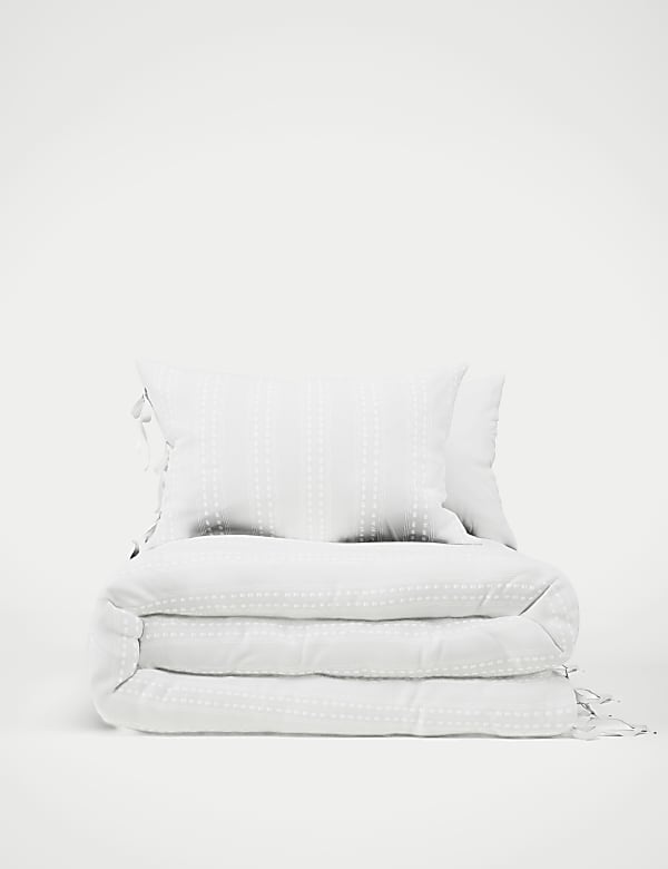 Parure de lit 100 % coton à rayures - CA