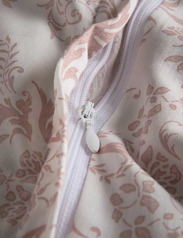 Parure de lit satin&eacute;e &agrave; motif alouette damass&eacute; - FR