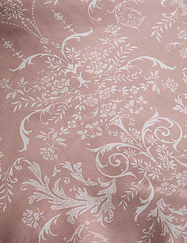 Parure de lit satin&eacute;e &agrave; motif alouette damass&eacute; - FR