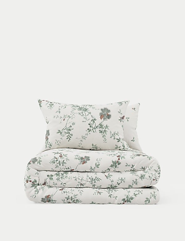 Σετ κλινοσκεπάσματα με σχέδιο δάσος από βαμβάκι με χνουδωτή υφή - GR