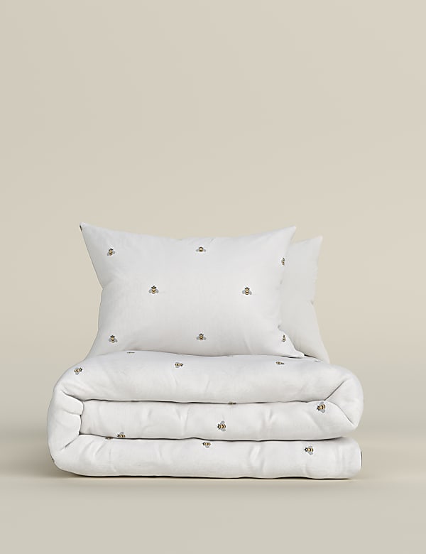 Pure Cotton Bee Embroidered Bedding Set - UA
